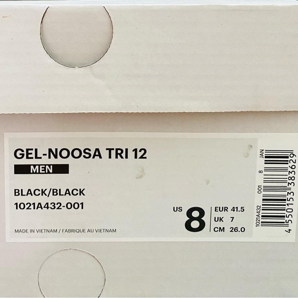 NWT: ASICS | Affix Gel Noosa Tri 12 Black White Running Sneakers US 8 Men - Picture 13 of 14